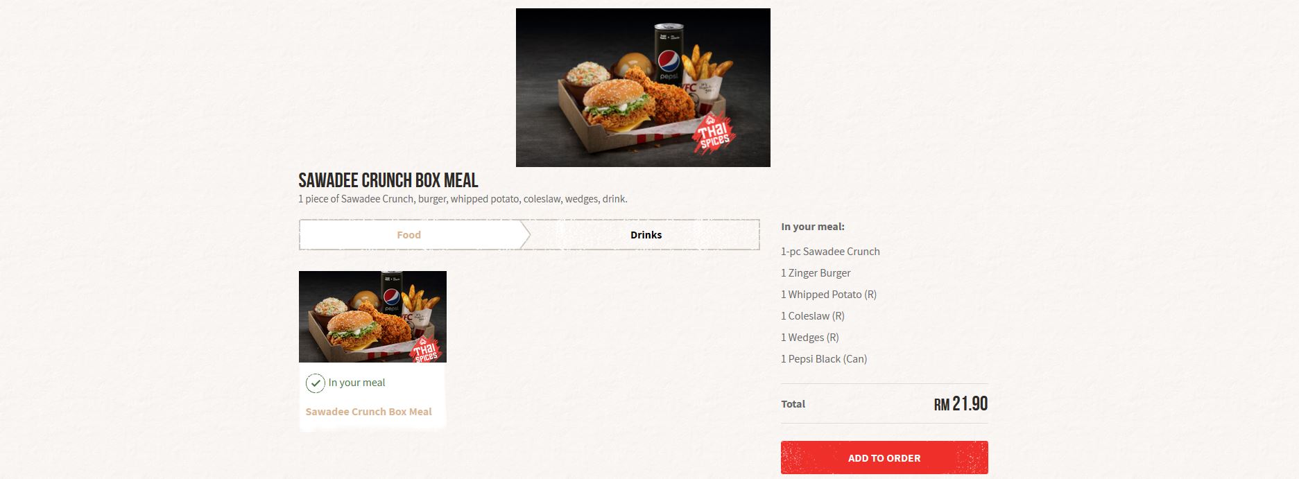 Menu KFC Delivery Malaysia