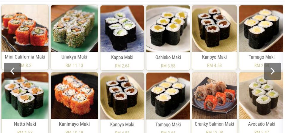 Harga Menu Sushi Zanmai Makimono